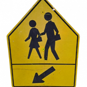 Panneau de signalisation routier "piéton" authentique - Goodies - décoration USA rétro originale - americana