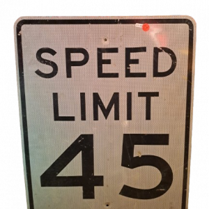 Panneau de signalisation routier speed limit 45 authentique - Goodies - décoration USA rétro originale - americana