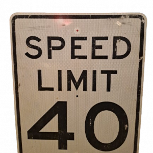 Panneau de signalisation routier speed limite 40 authentique - Goodies - décoration USA rétro originale -americana