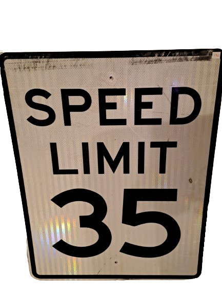 panneau de signalisation routier Speed Limit 35 authentique - Goodies - décoration USA rétro original - americana