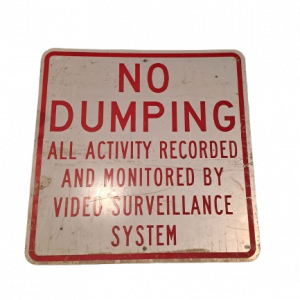 Panneau de signalisation routier No dumping authentique - Goodies - décoration USA rétro originale - americana