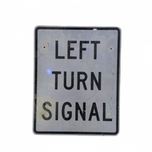 panneau de signalisation routier Left Turn Signal authentique - Goodies - décoration USA rétro originale - americana