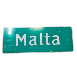 Panneau de signalisation «MALTA » authentique – Goodies – décoration USA rétro originale – americana