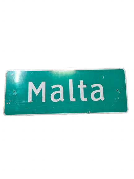 Panneau de signalisation «MALTA » authentique – Goodies – décoration USA rétro originale – americana
