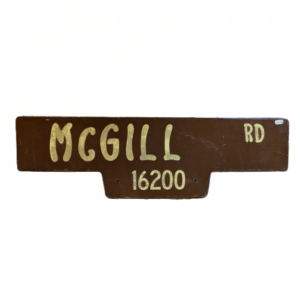 Panneau de signalisation « MCGILL » authentique – Goodies – décoration USA rétro originale – americana