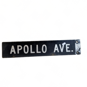 Panneau de signalisation « APPOLO Avenue » authentique émaillé – Goodies – décoration USA rétro originale – americana